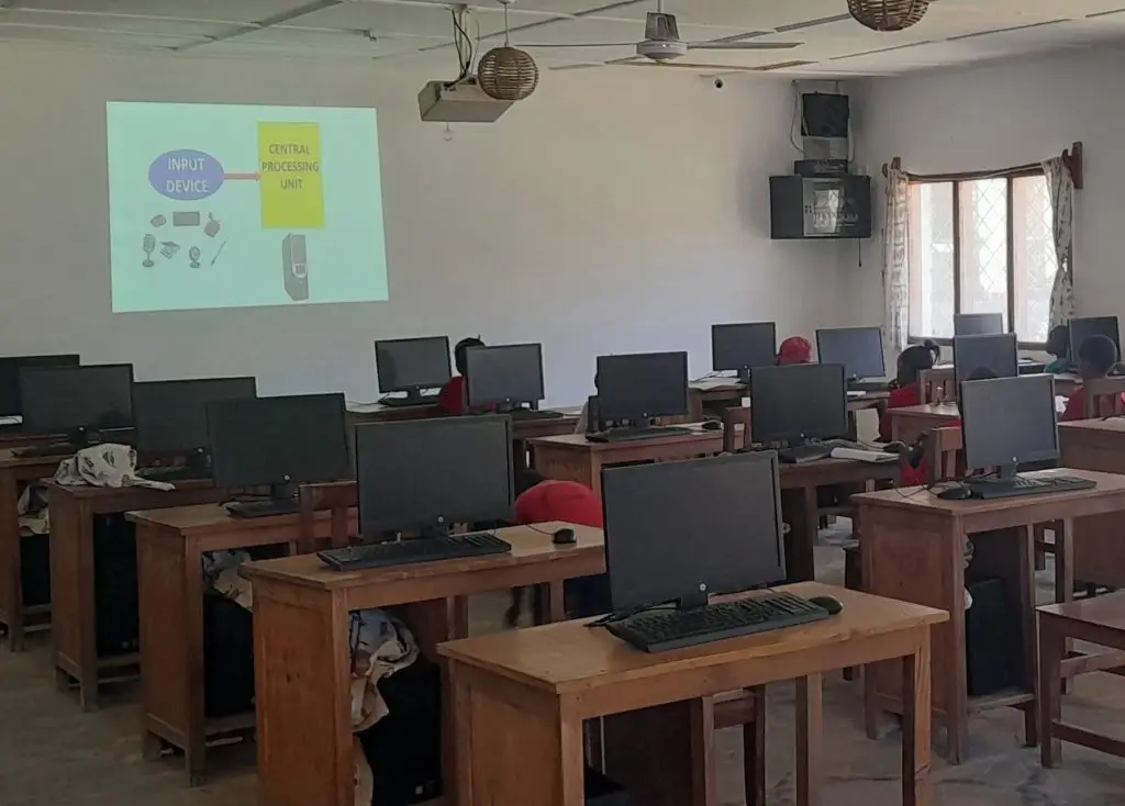 A computer room at the happy house school